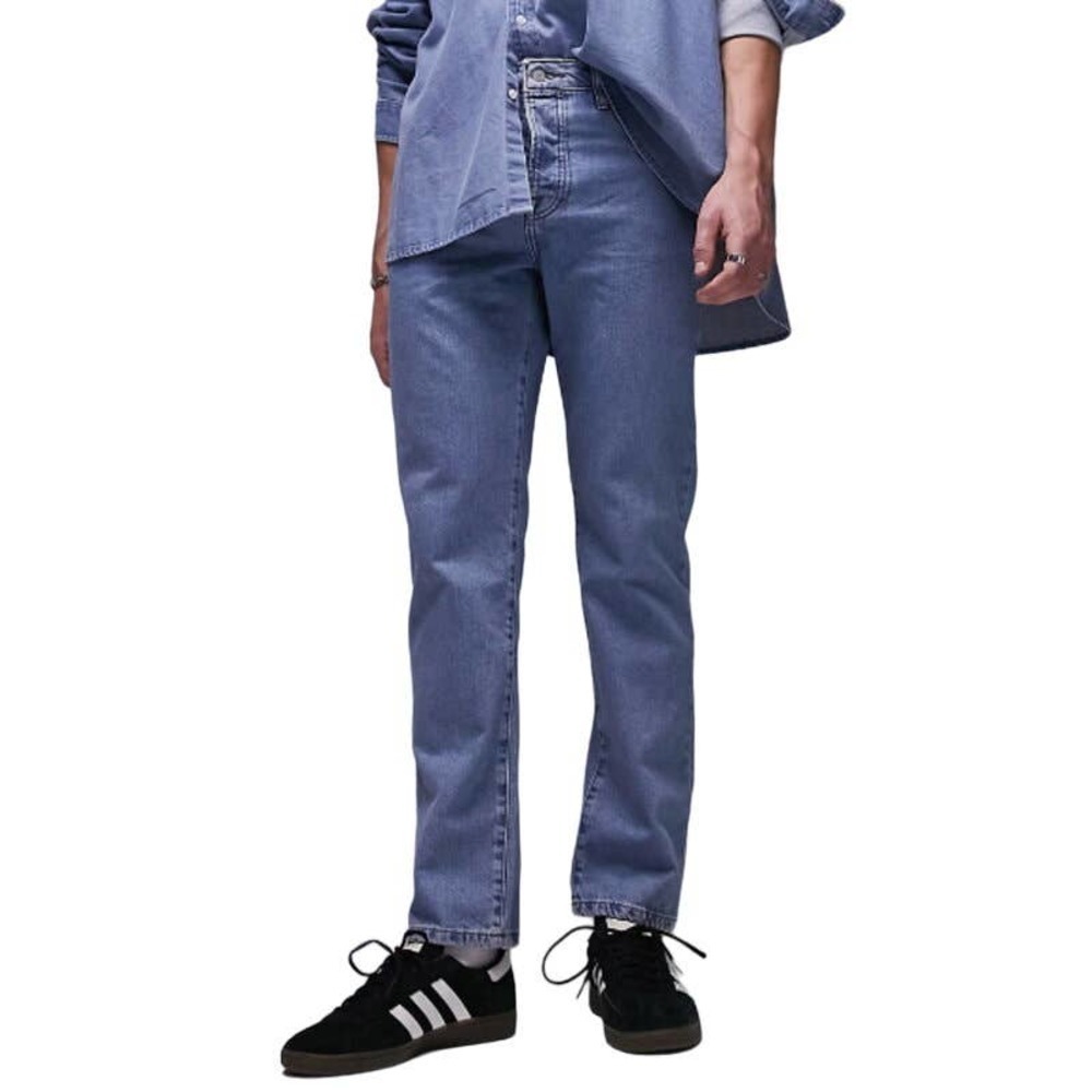 Topman Straight Jeans in Mid Wash, Size 32 X 30​​​​​​​​